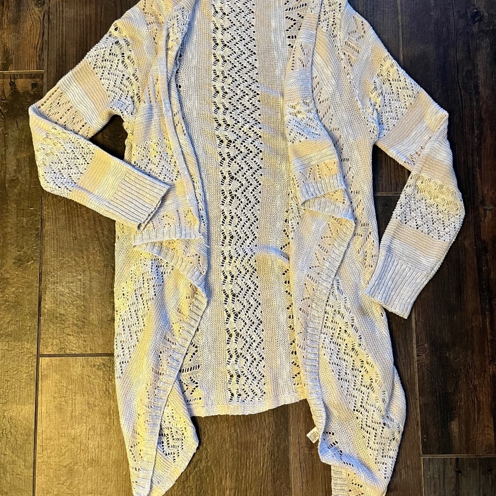 Poof Pale Peach and Cream Cardigan